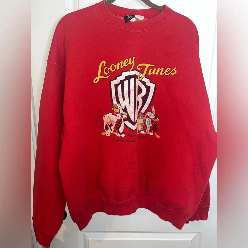 Warner Bros VTG 90s XXL Looney Tunes Crewneck Sweatshirt Bugs Taz Graphic Print